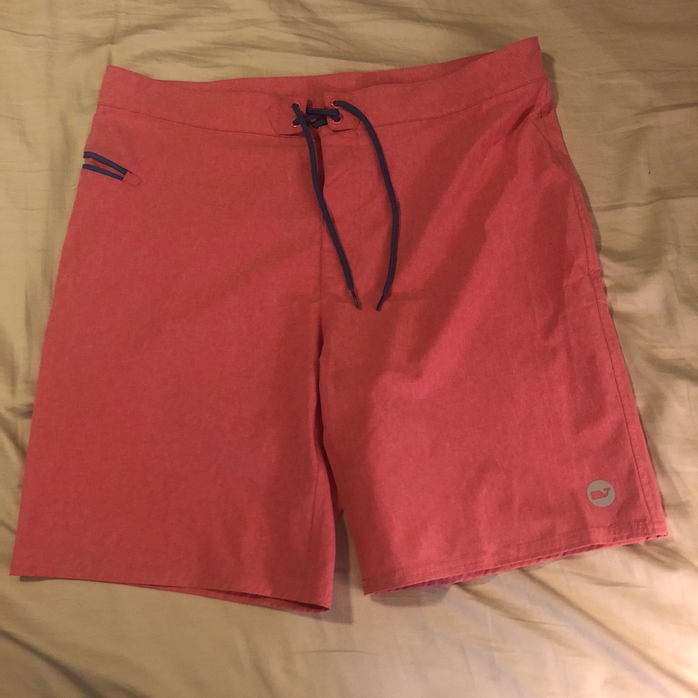 Coral vineyard vine board shorts